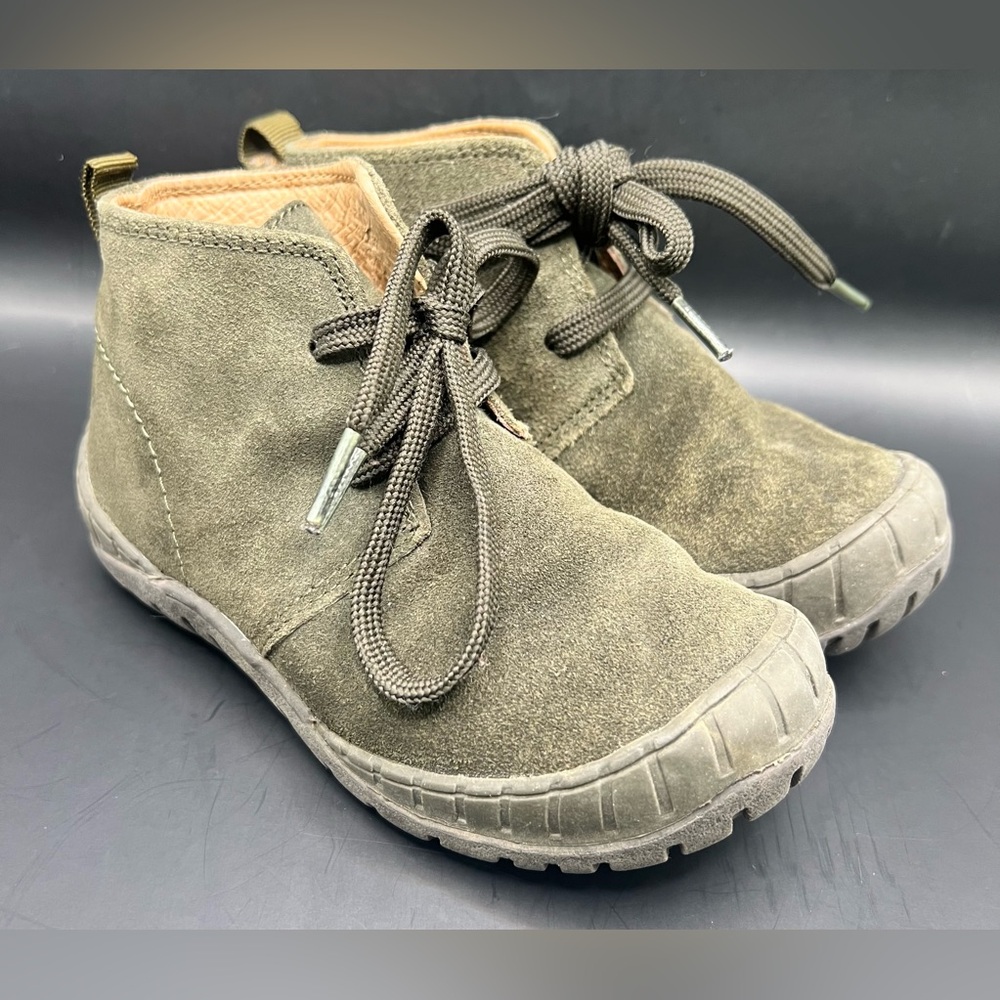 UMI- Kids Suede Ankle Boots - Olive Green, Size: 10 Youth‎